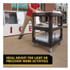 RUBBERMAID COMMERCIAL PROD. 2196862 BRUTE 3-Shelf Heavy-Duty Ergo Lipped Utility Cart, Resin, 3 Shelves, 600 lb Capacity, 25.24" x 44" x 47", Black