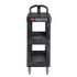 RUBBERMAID COMMERCIAL PROD. 2203280 BRUTE 3-Shelf Heavy-Duty Ergo Flat Utility Cart, Plastic, 3 Shelves, 600 lb Capacity, 25.24" x 48.63" x 46.18", Black