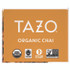 STARBUCKS COFFEE COMPANY Tazo® 00305 Tea Bags, Organic Chai, 16/Box, 6 Boxes/Carton