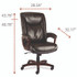 ALERA DN42B19 Alera Darnick Series Manager Chair, Supports Up to 275 lbs, 17.13" to 20.12" Seat Height, Brown Seat/Back, Brown Base