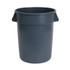 BOARDWALK 32GLWR GRA Round Waste Receptacle, 32 gal, Linear-Low-Density Polyethylene, Gray