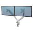 FELLOWES MFG. CO. 8056501 Platinum Series Dual Monitor Arm, For 40" Monitors, 360 deg Rotation, 45 deg Tilt, 180 deg Pan, Silver, Supports 17.6 lb