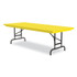 CORRELL, INC. RA3072284P Adjustable Folding Tables, Rectangular, 72" x 30" x 22" to 32", Yellow Top, Black Legs, 4/Pallet