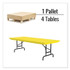 CORRELL, INC. RA3072284P Adjustable Folding Tables, Rectangular, 72" x 30" x 22" to 32", Yellow Top, Black Legs, 4/Pallet