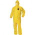 KleenGuard 46772 Non-Disposable Rain & Chemical-Resistant Coverall: Yellow, PE Film