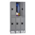 TENNSCO DTS1218363MG Double Tier Locker with Legs, Triple Stack, 36w x 18d x 78h, Medium Gray