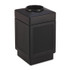 SAFCO PRODUCTS 9475BL Canmeleon Recessed Panel Receptacles, Top-Open, 38 gal, Polyethylene, Black