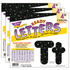 Lively letters, limitless possibilities! Convenient, reusable, and easy to use.  Great for student work displays, bulletin boards, signs, banners, news boards, learning activities, labeling, and much more!  Fade-resistant colors coordinate with TREND products.  Durable.  Each pack includes 50 uppercase letters, 82 lowercase letters, 20 numerals 0-9, 30 punctuation marks and 1 blank sheet. Sold as 3 packs.
