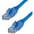 EASY INSTALLATION: 75 foot snagless patch cord for easy installation & flexible disconnection in wiring conduits; Compatible w/Cat5e & earlier standards; Molded boots available for constrained spaces  QUALITY CONSTRUCTION:  ETL & UL certified wire; 50-micron gold-plated connectors prevent rust/corrosion to avoid costly network downtime; High quality PVC  jacket resists bending or fraying damage  ETL Verified  HIGH PERFORMANCE CAT6 ETHERNET CABLE: 100% copper for error-free Multi Gigabit 1/2.5/5Gbps connections; 10Gbps up to 160ft; Fluke patch cord tested to comply w/ANSI/TIA-568-2.D Category 6; ETL Verified  POE SUPPORT: 24 AWG stranded copper conductors & UL Rated Wiring (E132276-A) supports up to 100W for PoE devices like VOIP phone & security systems; IEEE 802.3bt & DTE power compliance reduces cable heating  SPECS: Length: 75ft (22.8m) | Color: Blue | 650 MHz Rated | Structure: 4 Pair UTP | RJ45 | Jacket: PVC | Wire Gauge: 24 AWG Copper | Wiring: ANSI/T568B | ETL Verified | Warranty: Lifetime  High quality 24 AWG copper wire