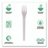 ECO-PRODUCTS,INC. EP-S012 Plantware Compostable Cutlery, Fork, Plastic, Pearl White, 50/Pack, 20 Packs/Carton