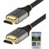 ULTRA CERTIFIED CABLE: Ultra High Speed HDMI 2.1 Certification ensures that each cable will deliver full 8K performance & beyond; Encased in die-cast aluminium shielding to improve signal integrity & prevent signal degradation due to EMI Interference  DURABLE: UHD HDMI cord is tested to withstand 10,000+ insertions & 600+ bend cycles at 120 deg.; corrosion-free gold-plated connectors; Long lasting flexible TPE jacket & strain relief; TPE is non-toxic & halogen free for environmental sustainability  HIGH PERFORMANCE 8K CABLE: 6.6 ft (2m) Ultra HD HDMI 2.1 cable; 8K/5K 60Hz, 4K 120Hz video (48Gbps); Dynamic HDR10+ & Dolby Vision for high contrast & vivid picture; eARC, DTS-HD Master Audio/DTS:X/Dolby TrueHD/Atmos for high quality audio; HDCP 2.3