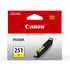 Compatible Canon models: PIXMA : MG5420, MG5422, MG5520, MG5522, MG5620, MG6320, MG6420, MG6620, MG7120, MG7520, MX722, MX922, iP7220, iP8720, iX6820.  .  Crisp documents with rich colors make a statement when you are printing for home, work or school. With Canon CLI-251 ink tanks, you can rest assured that every print will deliver the clarity and vibrancy you expect.  OEM product gives you peace of mind with 100% compatibility  ChromaLife100+ feature for maximum efficiency and convenience  Inkjet cartridge gives you outstanding print quality  Rely on a better value for frequent printing with standard yield  Features Yellow print color to better suit your requirements with maximum efficiency  Delivers precise, sharp, and reliable printing with maximum usability  Canon CLI-251 yellow ink tank offers high quality and remarkable durability. The ChromaLife100+ system combines inks deliver beauty and longevity.  Canon CLI-251 yellow ink tank utilizes inks that dry instantly, so photos are ready to be enjoyed immediately.  Offers free access to exclusive content via Creative Park Premium.  Recycling solution - designed to encourage recycling, helping you divert materials from landfill.