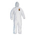 SMITH AND WESSON KleenGuard™ 46112 A30 Elastic Back and Cuff Hooded Coveralls, Medium, White, 25/Carton
