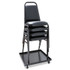 ALERA SC68VY10B Padded Steel Stacking Chair, Supports Up to 250 lb, 18.5" Seat Height, Black Seat, Black Back, Black Base, 4/Carton