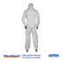 SMITH AND WESSON KleenGuard™ 38938 A35 Liquid and Particle Protection Coveralls, Zipper Front, Hooded, Elastic Wrists and Ankles, Large, White, 25/Carton