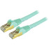 QUALITY CONSTRUCTION: 50-micron gold-plated connectors for clear signal & to stop rust/corrosion. Snagless connector enables easy installation & flexible disconnection of patch cord in wiring conduits  PROTECT YOUR NETWORK: Shielded RJ45 connectors minimize Near-End Crosstalk (NEXT) & protect against noise & electromagnetic (EMI/RFI) interference compatible w/ multi-speed 10Base-T/NBASE-T generation  SPECS: 10 GbE | Length: 5 ft (1.5 m) | Color: Aqua | Structure: 4 Pair STP | Connector: Snagless | Jacket Type: PVC |Wire Gauge: 26 AWG Copper| Wiring Standard: ANSI/TIA-568-D | Warranty: Lifetime  POE SUPPORT: 26 AWG stranded copper conductors & UL Rated Wiring (E132276-A) supports up to 100W for PoE devices like VOIP phone & security systems. IEEE 802.3bt & DTE power compliant prevents cable heating up  HIGH PERFORMANCE CAT6a Ethernet CABLE: 100% copper for consistent & error-free 10 gigabit connection. Fluke tested complies with ANSI/TIA-568-D Category 6 requirements; ETL Certified Wiring