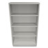 HON COMPANY S60ABCQ Metal Bookcase, Four-Shelf, 34.5w x 12.63d x 59h, Light Gray