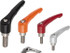 KIPP K0123.00427X15 Threaded Stud Adjustable Clamping Handle: M4 Thread, Zinc, Red
