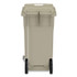 SAFCO PRODUCTS 9926TN Plastic Step-On Receptacle, 32 gal, Metal, Tan