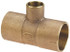 NIBCO B105400 Cast Copper Pipe Tee: 2-1/2" x 1-1/2" x 1-1/2" Fitting, C x C x C, Pressure Fitting