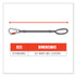 TENACIOUS HOLDINGS, INC. ergodyne® 19005 Squids 3105 Tool Lanyard with Aluminum Carabiner + Cinch-Loop, 15 lb Max Working Capacity, 32" to 48" Long, Black