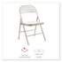 ALERA CA944 Armless Steel Folding Chair, Supports Up to 275 lb, Taupe Seat, Taupe Back, Taupe Base, 4/Carton