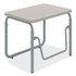 SAFCO PRODUCTS 1221GR AlphaBetter 2.0 Height-Adjustable Student Desk with Pendulum Bar, 27.75 x 19.75 x 22 to 30, Pebble Gray