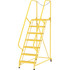 Vestil LAD-MM-7-G-YL Rolling Ladder: Type IA, 70" Platform, 350 lb Capacity, 7 Step, 29-1/2" Base