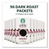 STARBUCKS COFFEE COMPANY 12407838CT VIA Ready Brew Coffee, 0.11 oz, Italian Roast, 8 Packets/Bag, 12 Bags/Carton