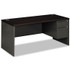 HON COMPANY 38291RNS 38000 Series Right Pedestal Desk, 66" x 30" x 29.5", Mahogany/Charcoal