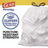 CLOROX SALES CO. Glad® 78902BX OdorShield Tall Kitchen Drawstring Bags, 13 gal, 0.95 mil, 24" x 27.38", White, 80/Box