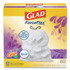 CLOROX SALES CO. Glad® 78902BX ForceFlex Kitchen Drawstring Trash Bags, 13 gal, Gain Lavender with Febreze Freshness, 24 x 27.38, White, 80/Box