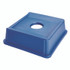 RUBBERMAID COMMERCIAL PROD. 2791 BLU Untouchable Bottle and Can Recycling Top, Round Opening, 20.13w x 20.13d x 6.25h, Blue