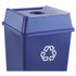 RUBBERMAID COMMERCIAL PROD. 2791 BLU Untouchable Bottle and Can Recycling Top, Round Opening, 20.13w x 20.13d x 6.25h, Blue