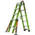 Little Giant Ladder 17102-001 Extension Ladders; Ladder Type: Multi-Use Telescoping Ladder ; Load Capacity (Lb. - 3 Decimals): 300.000 ; Working Length (Feet): 18 ; Body Material: Fiberglass ; Foldable: Yes ; Color: High-Visibility Green