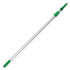 UNGER EZ120 Opti-Loc Extension Pole, 4 ft, Two Sections, Green/Silver