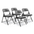 NATIONAL PUBLIC SEATING NPS® 820 800 Series Plastic Folding Chair, Supports Up to 500 lb, 18" Seat Height, Charcoal Seat, Charcoal Back, Black Base, 4/Carton