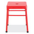 SAFCO PRODUCTS 6604RD Steel GuestBistro Stool, Backless, Supports Up to 250 lb, 18" Seat Height, Red Seat, Red Base