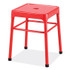 SAFCO PRODUCTS 6604RD Steel GuestBistro Stool, Backless, Supports Up to 250 lb, 18" Seat Height, Red Seat, Red Base