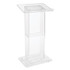 NATIONAL PUBLIC SEATING Oklahoma Sound® 401S Clear Acrylic Lectern with Shelf, 24 x 15 x 46, Clear
