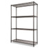 ALERA SW504818BL NSF Certified Industrial Four-Shelf Wire Shelving Kit, 48w x 18d x 72h, Black