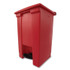 RUBBERMAID COMMERCIAL PROD. 6144 RED Indoor Utility Step-On Waste Container, 12 gal, Plastic, Red