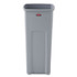 RUBBERMAID COMMERCIAL PROD. 356988GY Untouchable Square Waste Receptacle, 23 gal, Plastic, Gray