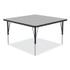 CORRELL, INC. 4848TF1595K4 Adjustable Activity Tables, Square, 48" x 48" x 19" to 29", Gray Top, Black Legs, 4/Pallet