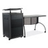 NATIONAL PUBLIC SEATING Oklahoma Sound® TWP Teacher's WorkPod Desk and Lectern Kit, 68" x 24" x 41", Charcoal Gray