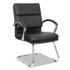 ALERA NR4319 Alera Neratoli Slim Profile Stain-Resistant Faux Leather Guest Chair, 23.81" x 27.16" x 36.61", Black Seat/Back, Chrome Base