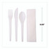 ECO-PRODUCTS,INC. EP-S015 Plantware Compostable Cutlery Kit, Fork/Knife/Napkin/Spoon, Pearl White, 250 Kits/Carton