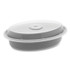 PACTIV EVERGREEN CORPORATION OC12B Newspring VERSAtainer Microwavable Containers, Oval, 12 oz, 6.8 x 4.8 x 1.45, Black/Clear, Plastic, 150/Carton