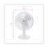 ALERA FAN122W 12" 3-Speed Oscillating Desk Fan, Plastic, White