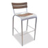 JMC FURNITURE ELCANOBSSLW Elcano Series Barstool, Outdoor-Seating, Supports Up to 300 lb, 29" Seat Height, Brown/Silver Seat, Brown Back, Silver Base